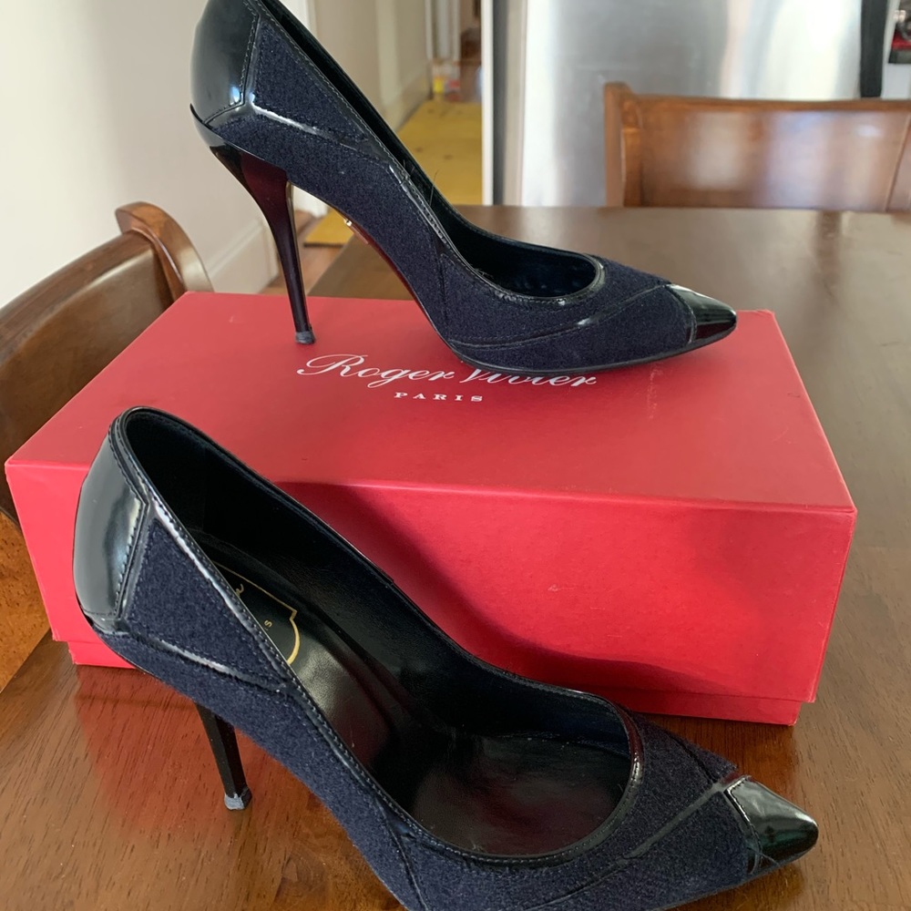 Roger Vivier Prismick Heels Navy/Black - 38
